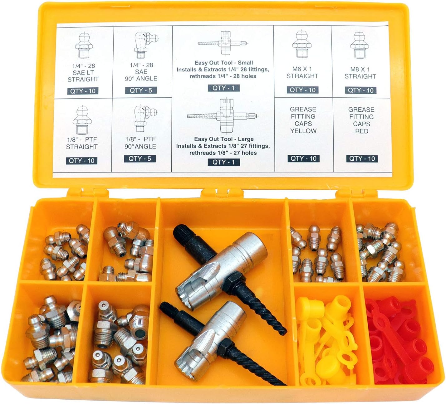 Kit reemplazo accesorios grasa Zerks SAE y métricos