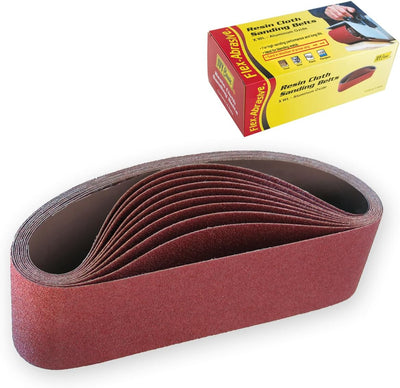 Cinturón lijado óxido aluminio 80 3x18 pulg 10 pzas