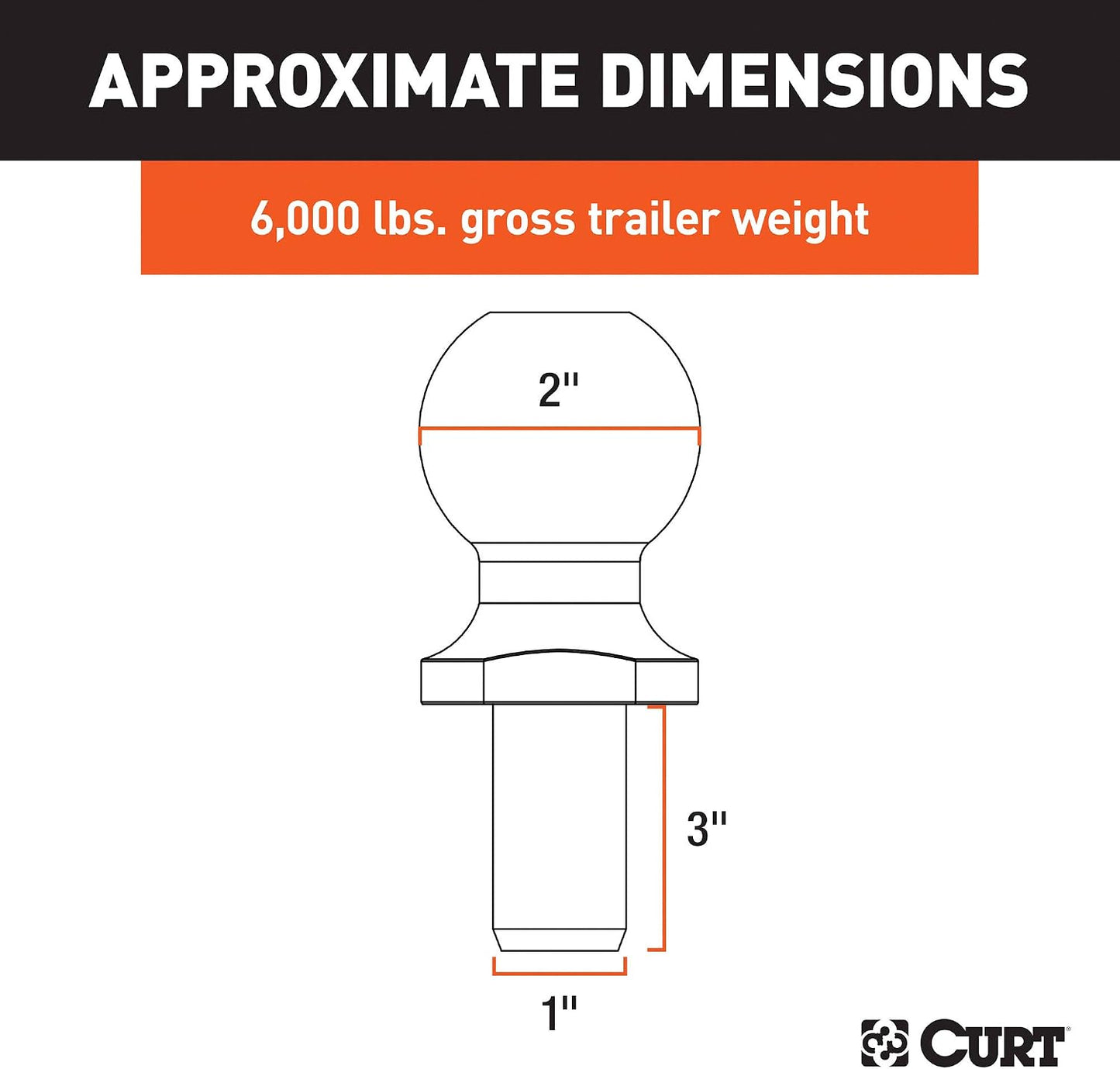 Bola enganche cromada remolque 6000lb 2"