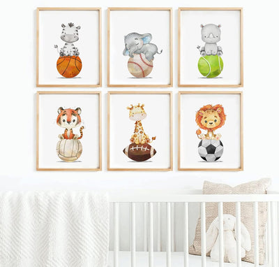 Arte pared bebé animales safari 12x16pulg sin marco