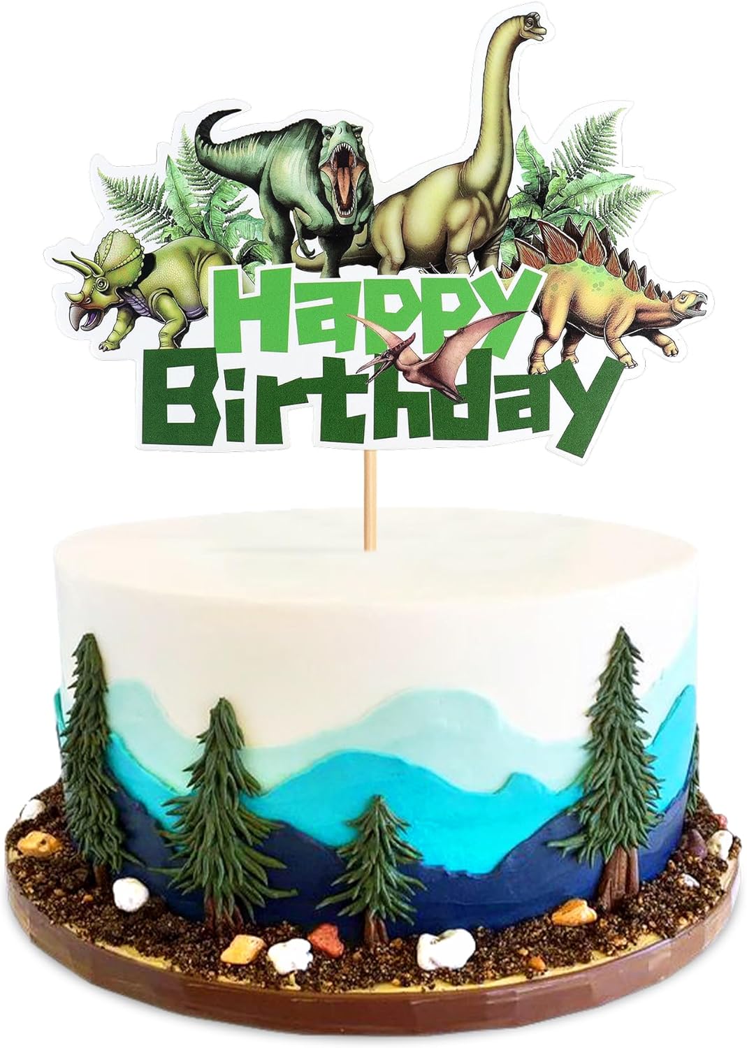 Pack 1 Decoración Tarta Dinosaurio 24 Pzas