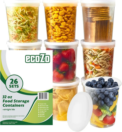 Contenedores 32oz con tapas 26 pzas para sopa helado