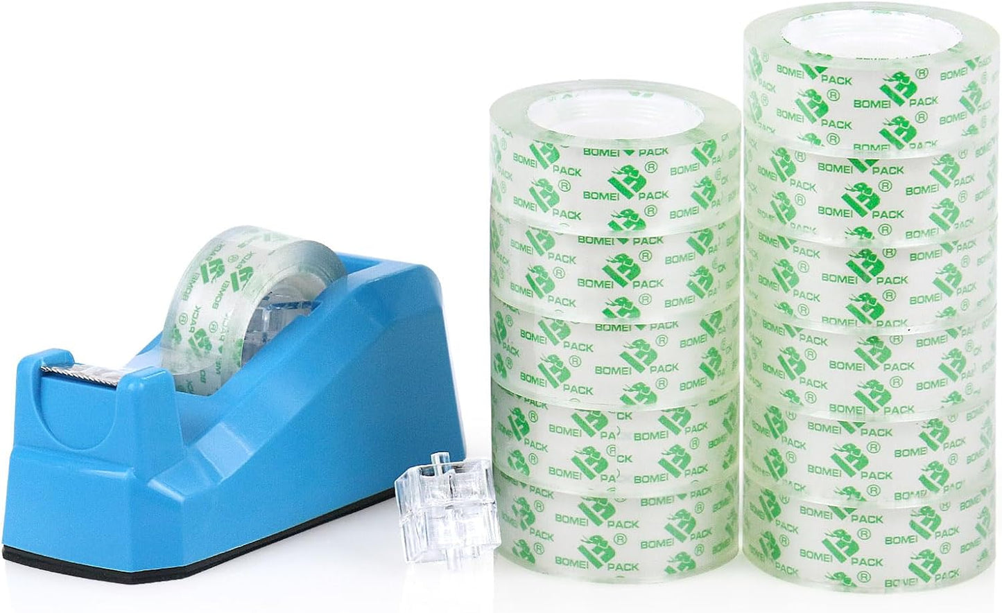 Dispensador cinta adhesiva transparente 12 rollos azul