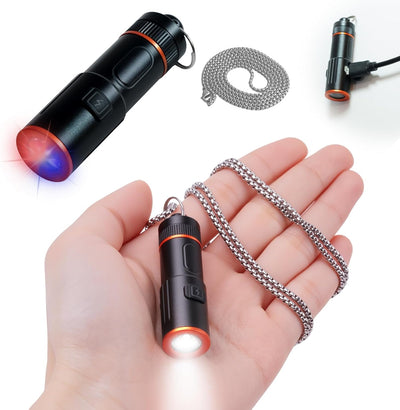Linterna recargable llavero mini 600lúmenes 5 modos EDC negro