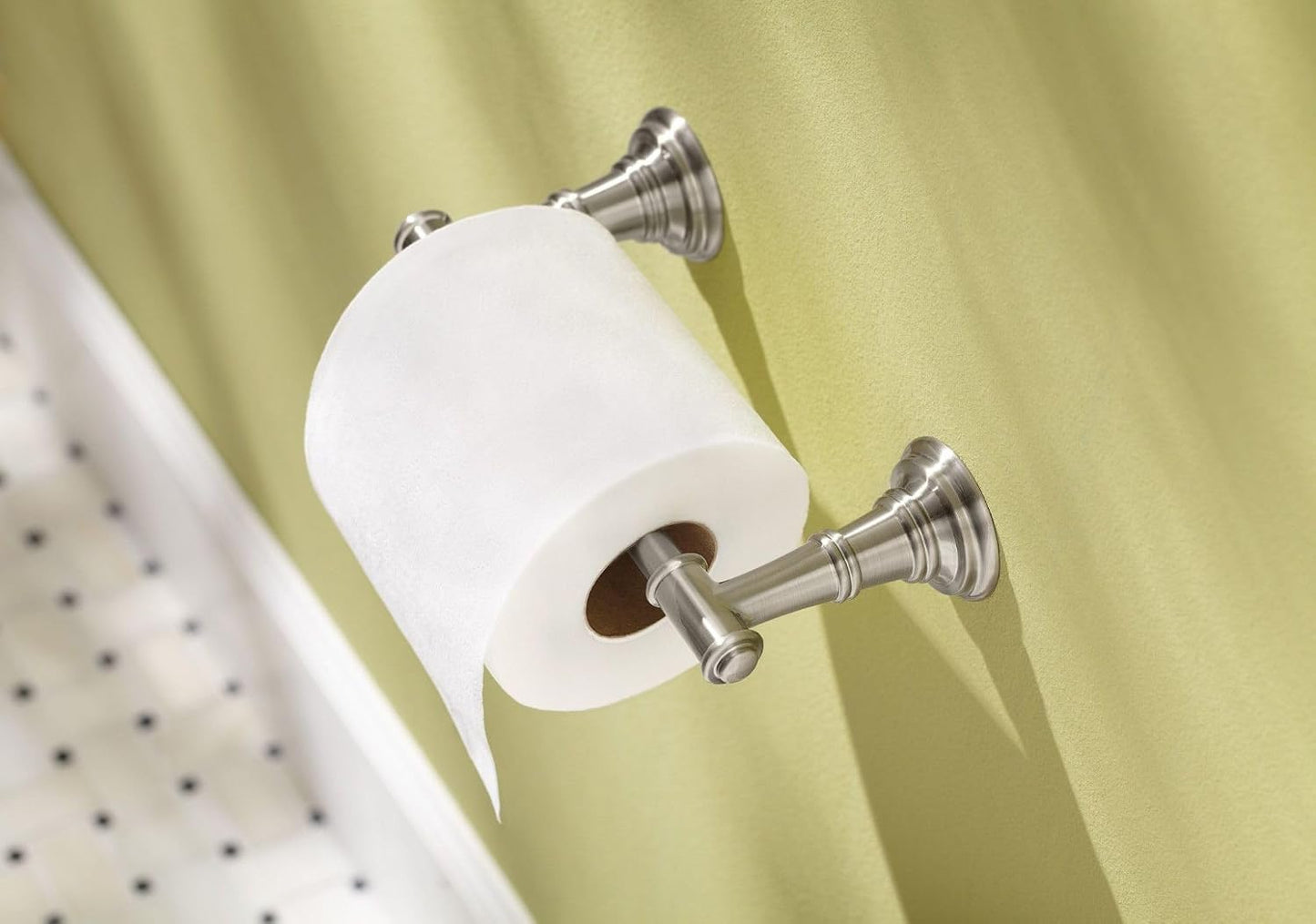 Soporte papel higiénico giratorio doble poste níquel