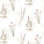 Papel pintado flora rosa caqui gris