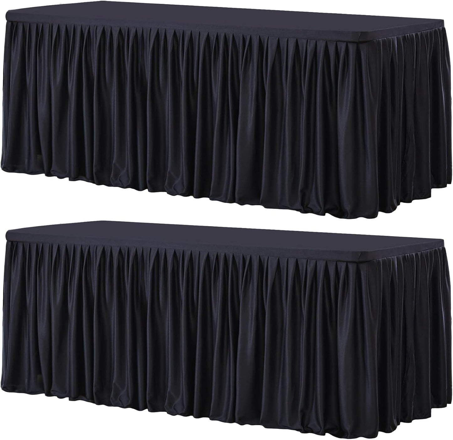 2 Manteles Rectangulares Negro 6ft Poliéster Ajustable