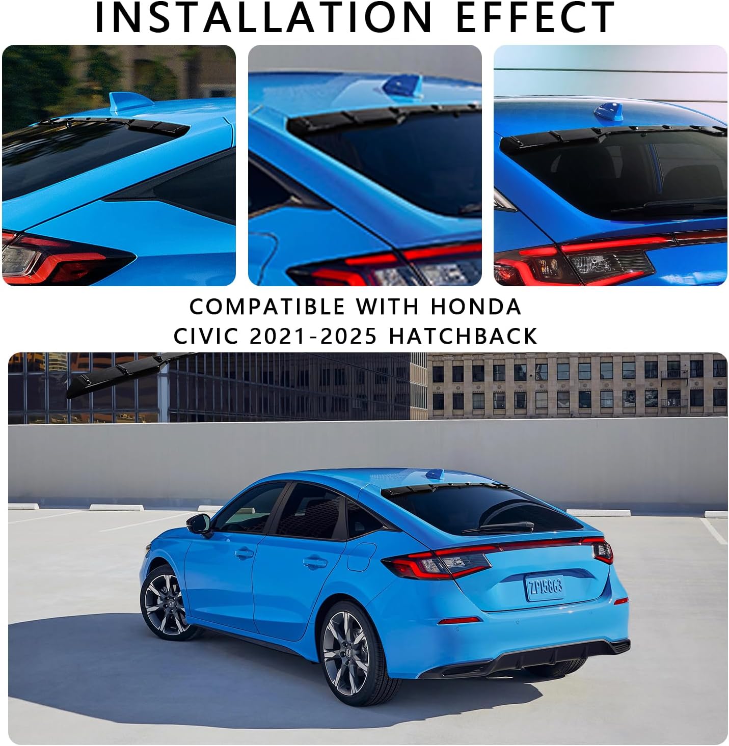 Aleron techo trasero con ala para Civic 11 ABS negro