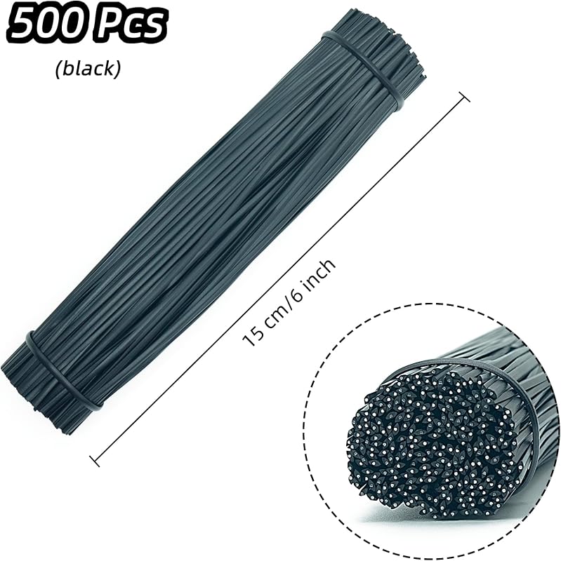 Lazos plástico negro 6pulg reutilizables 500pzas