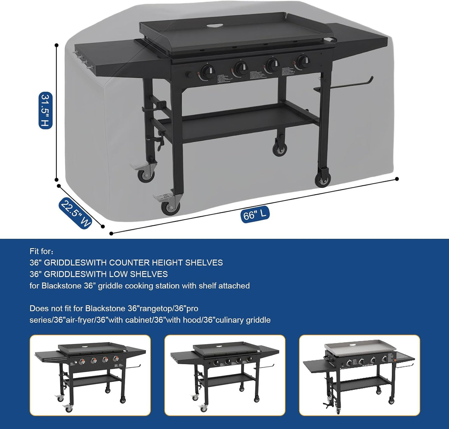 Cubierta parrilla Blackstone 36pulg impermeable con ventilación