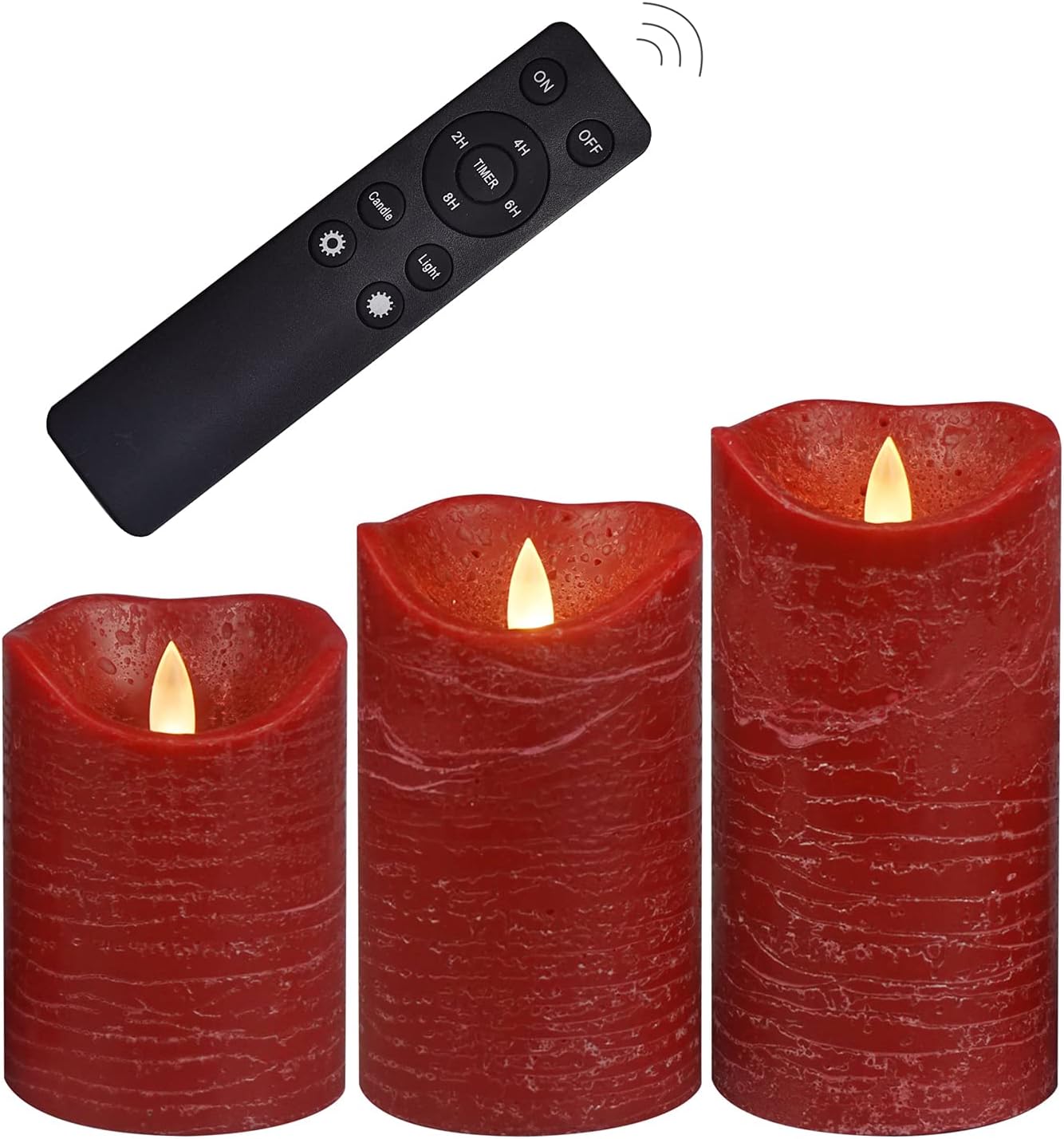 Velas cera real sin llama pilas control remoto LED pack 3