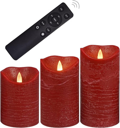 Velas cera real sin llama pilas control remoto LED pack 3