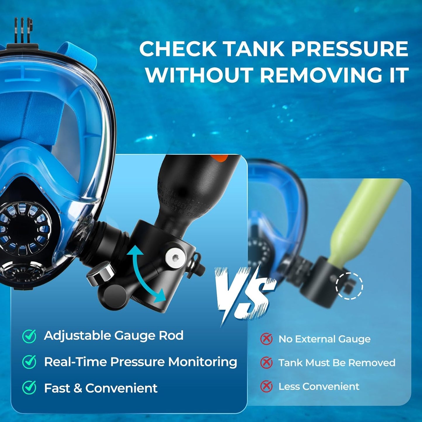 Tanque buceo 1l con máscara certificado DOT 3000psi
