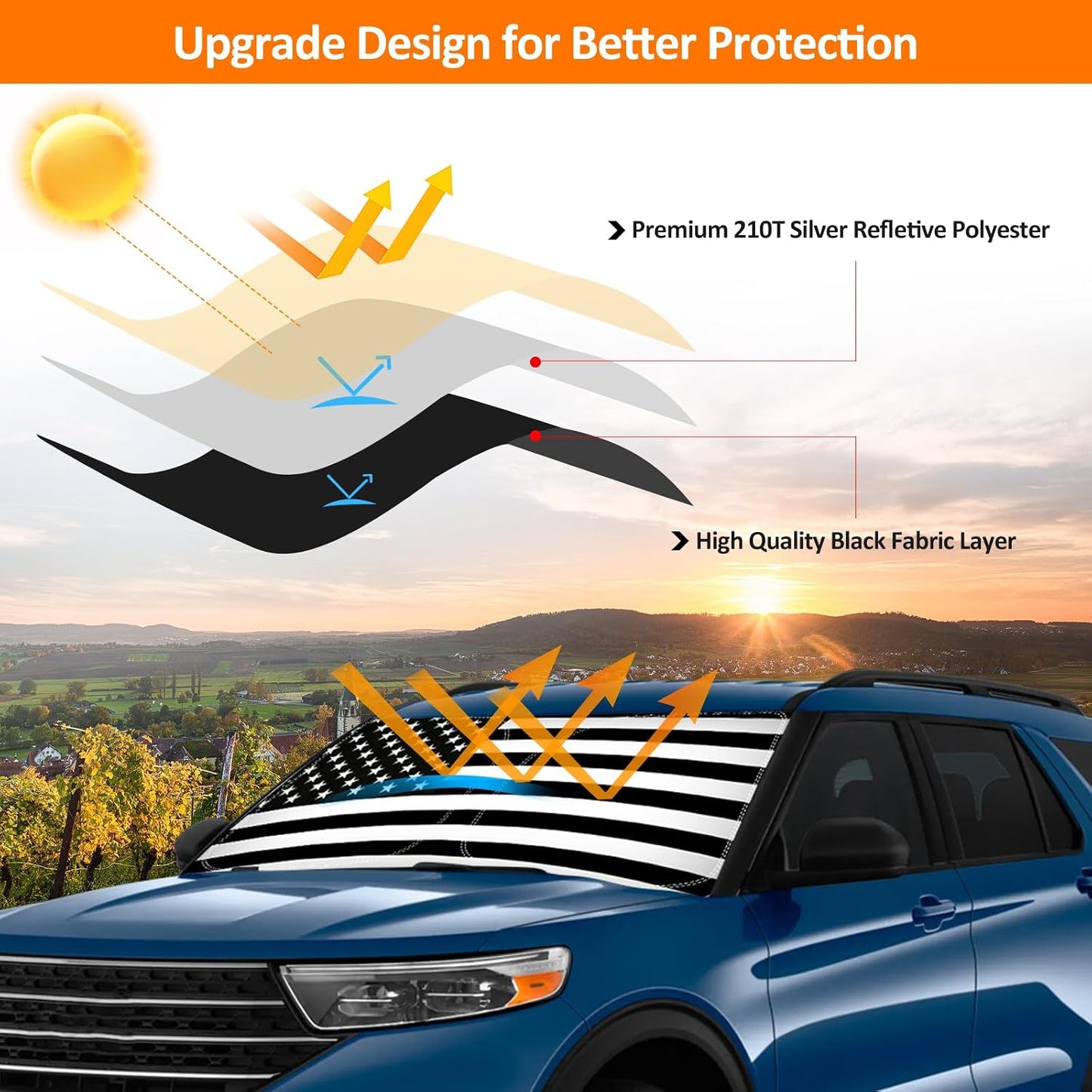 Parasol plegable para Ford Explorer 2020-25 bloquea UV