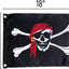 Bandera Jolly Roger con ojales 12x18"
