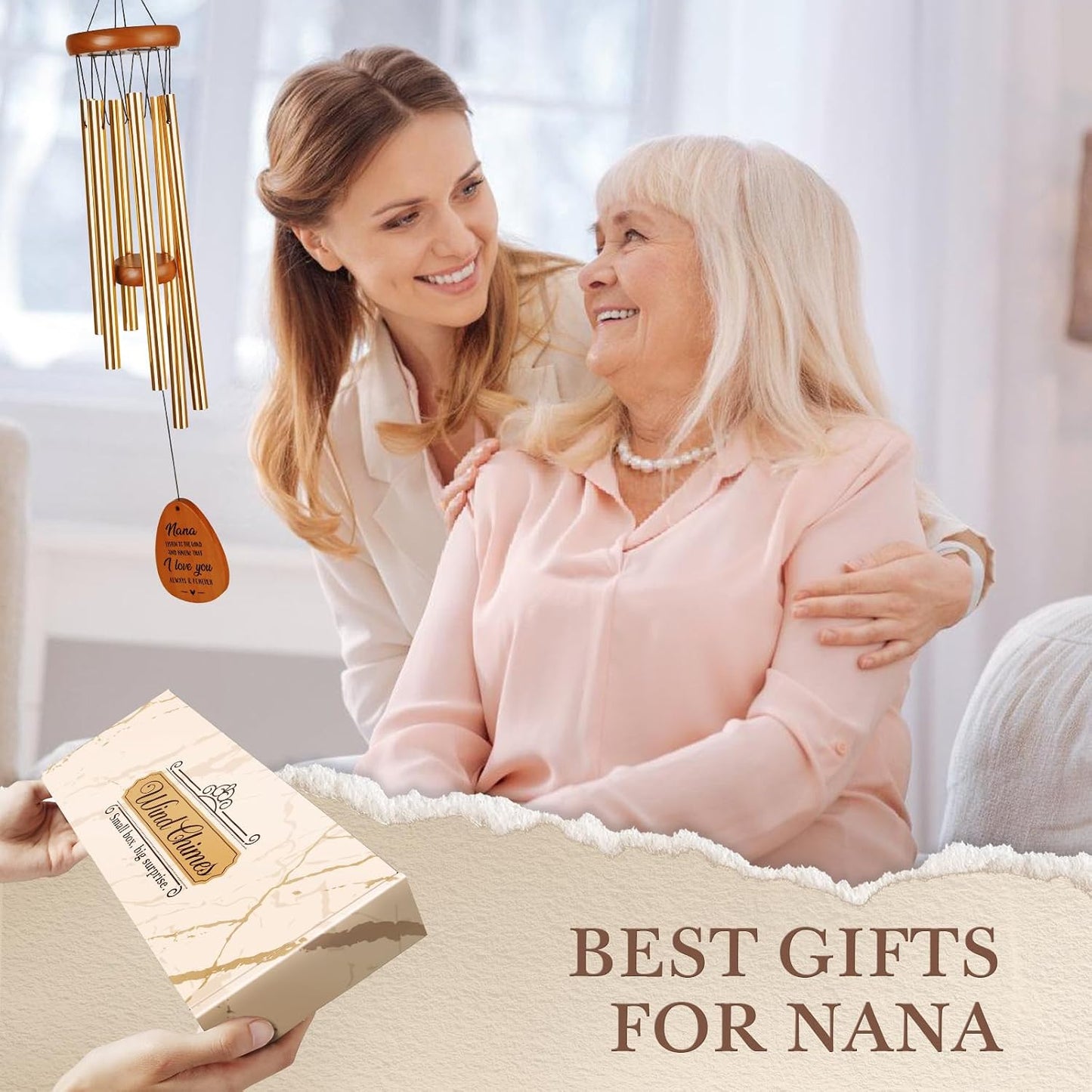 Campanillas viento con texto I Love You regalo nanas