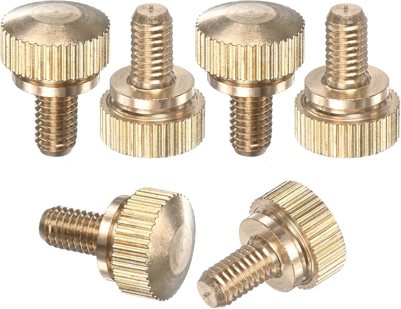 6 Pzas pernos latón M5x8mm con agarre para s de vidrio