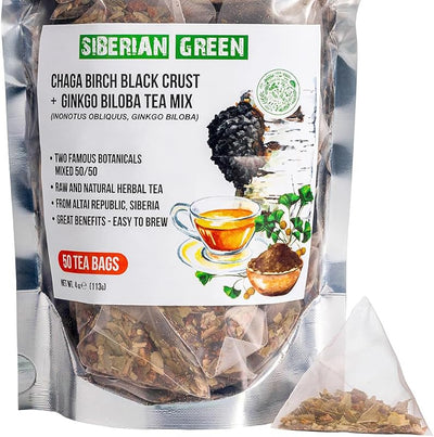 Té Chaga ginkgo corteza abedul 50 bolsas sin OMG