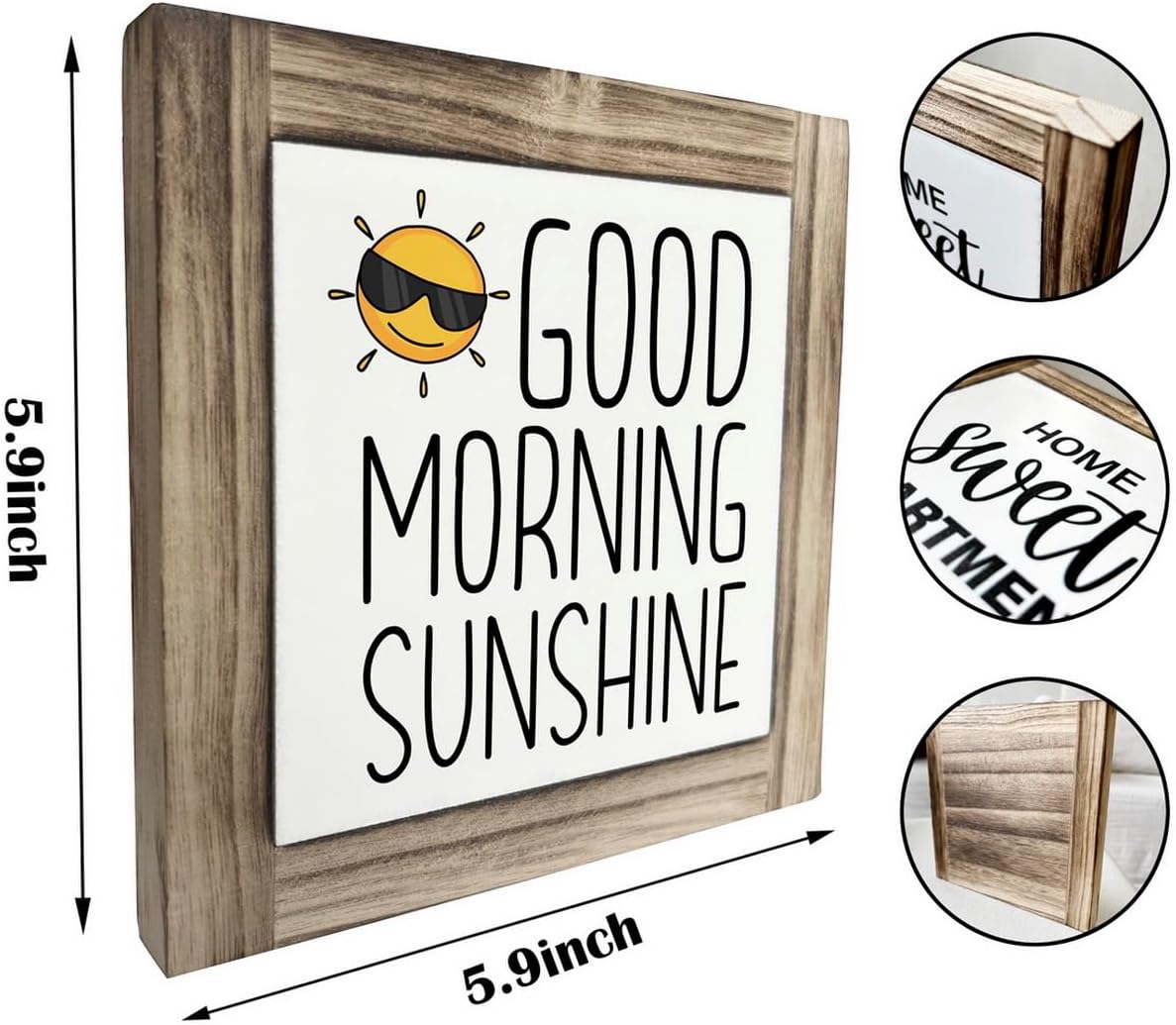 Placa madera texto Sunshine decoración escritorio estilo