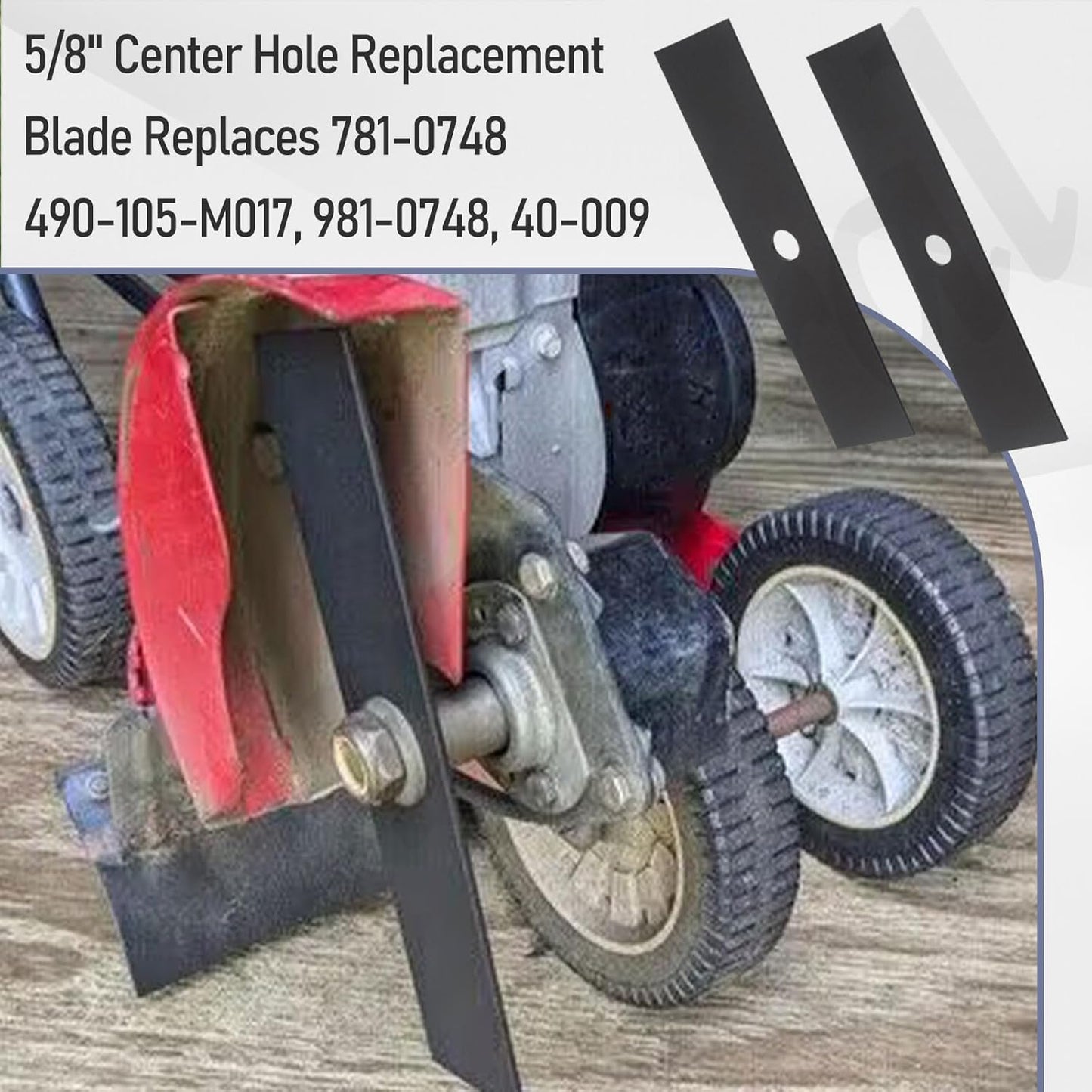 2 Cuchillas Repuesto 5/8" comp MTD Troy-Bilt 781-0748