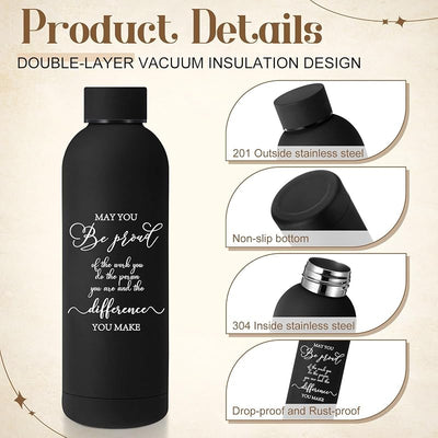 Set 6 Pzas Regalo Empleados Botella Agua Acero Inox 17oz