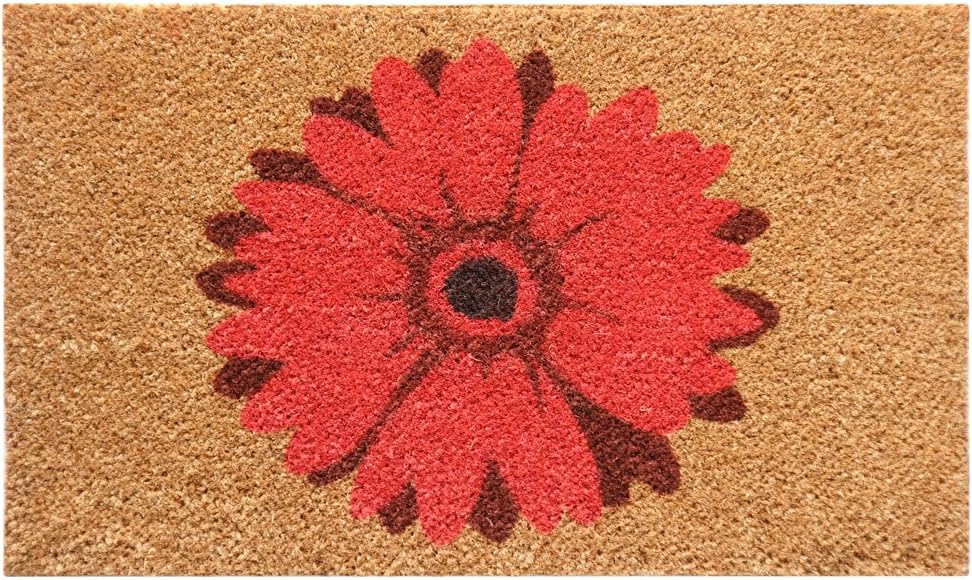 Felpudo diseño margaritas rojas 18x30