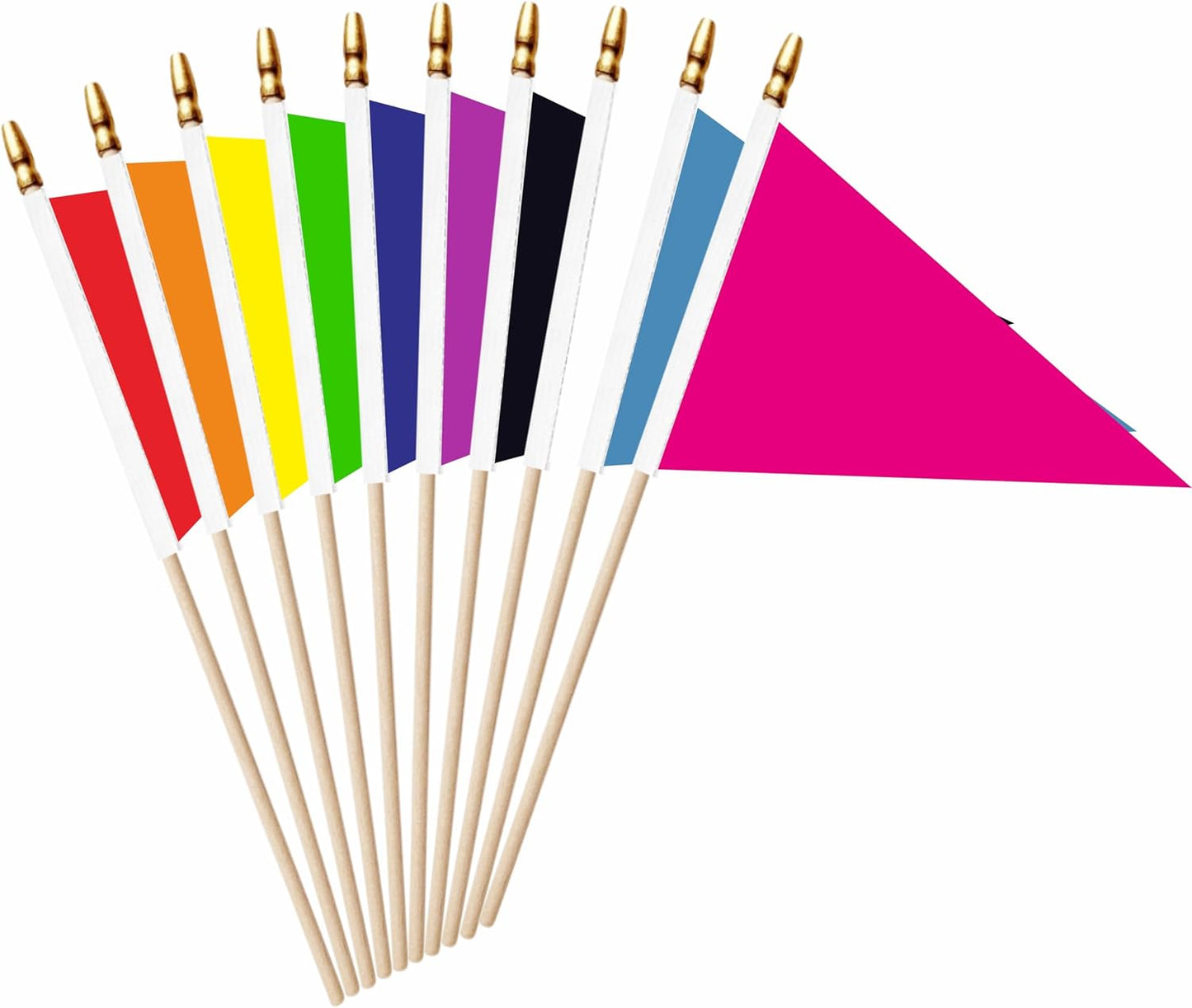 20 Banderines 5x8" Palo Madera 10 Colores para DIY