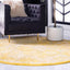 Alfombra área redonda 3ft3pulg amarillo/beige