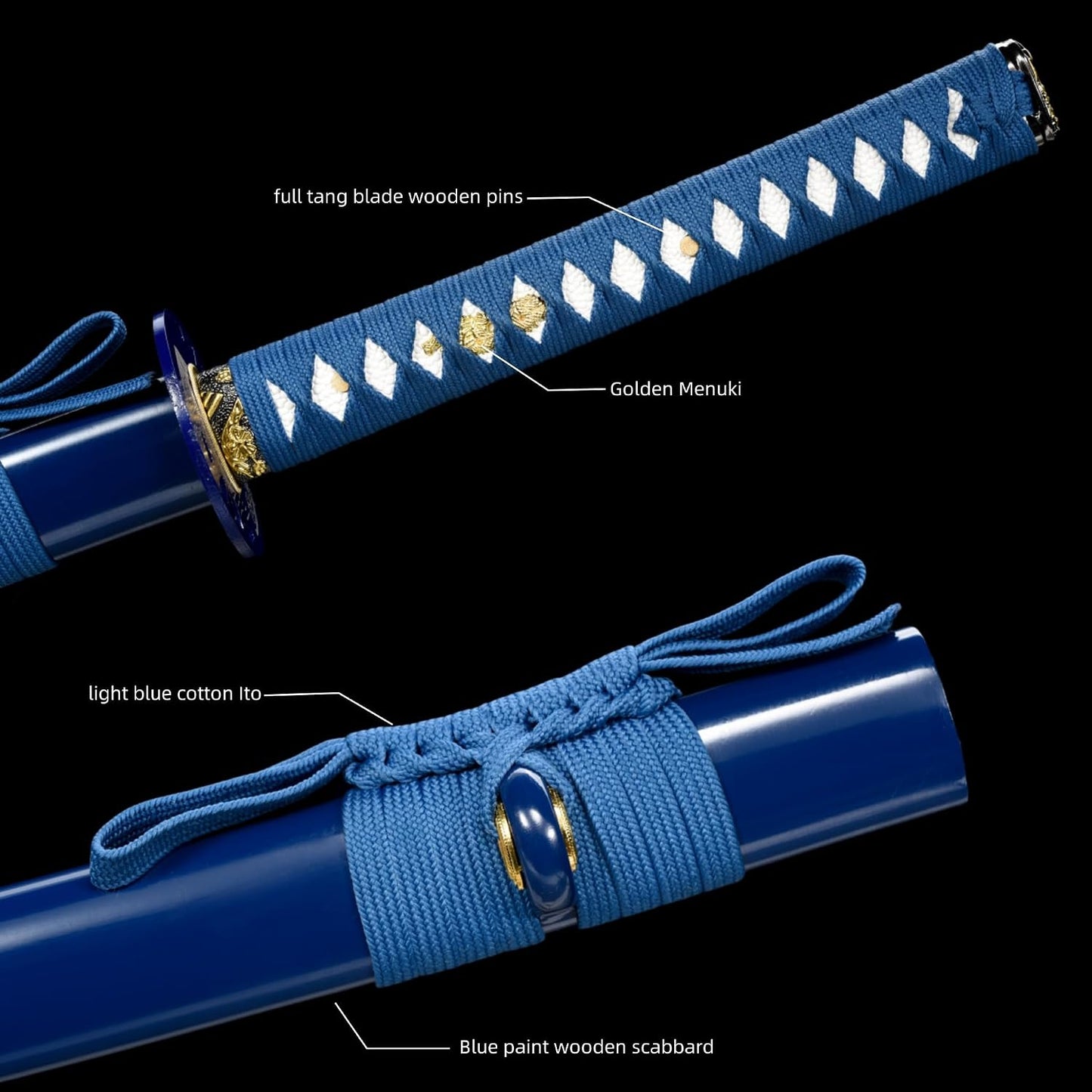 Espada samurái katana acero alto carbono forjada a mano