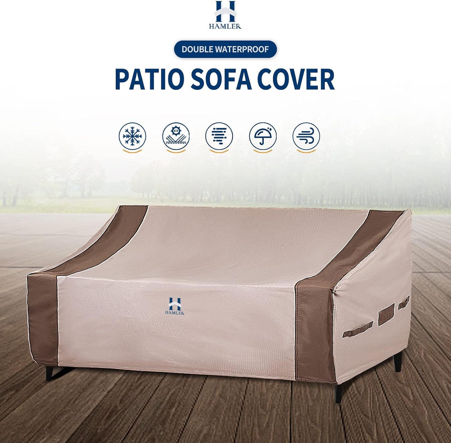 Funda sofá exterior impermeable 79x37x24" marrón