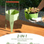 Maceta 2en1 con soporte bolsas cultivo asa 7.5x17.3pulg verde