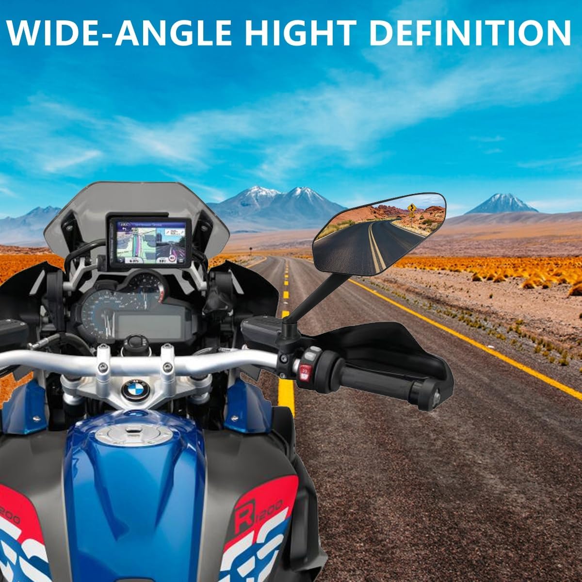 Espejo retrovisor 360 grados soporte 7/8" motocicleta