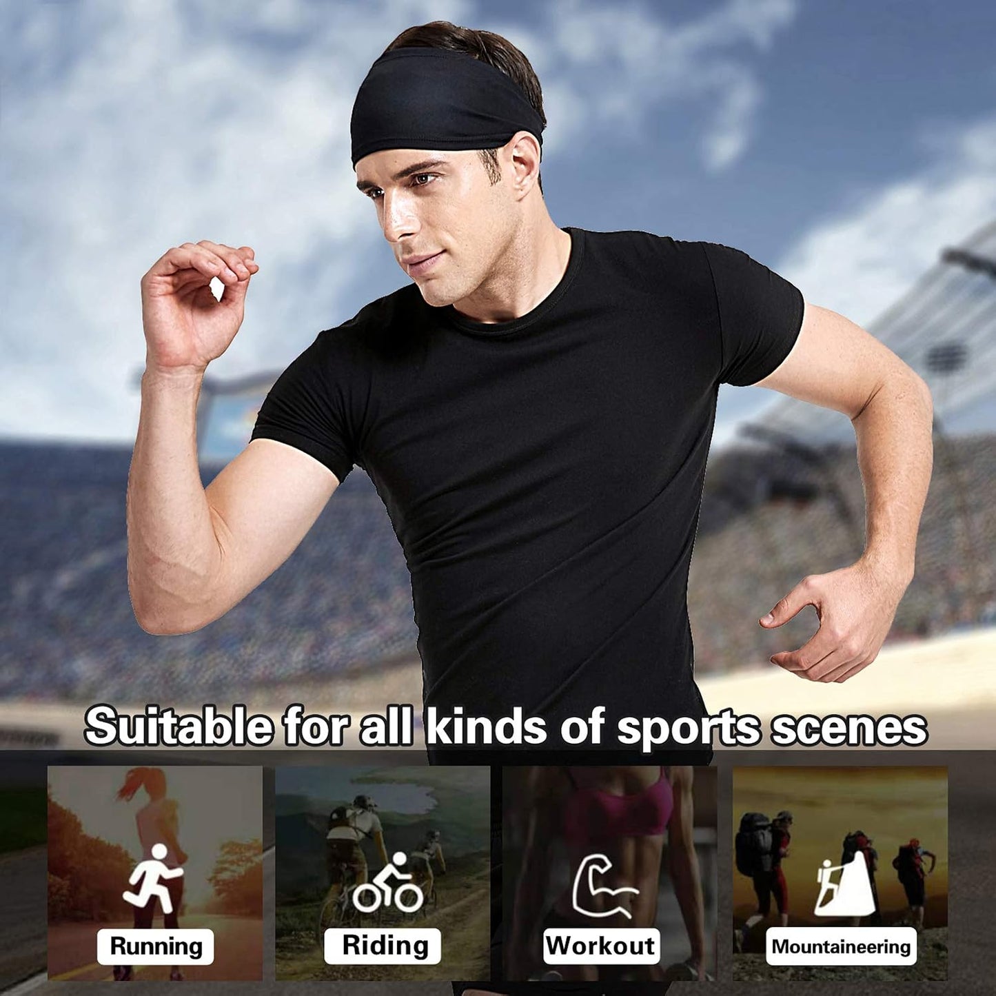 Diadema deportiva unisex 5uds para correr ciclismo yoga