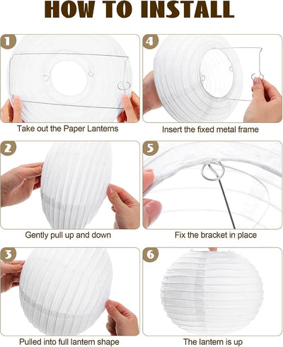 90 Faroles Papel Blanco para Decorar Hogar y Exterior 10pulg