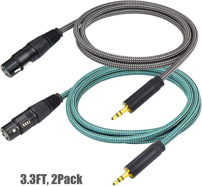 Cable micrófono 1/8 a XLR 3.3ft XLR hembra estéreo