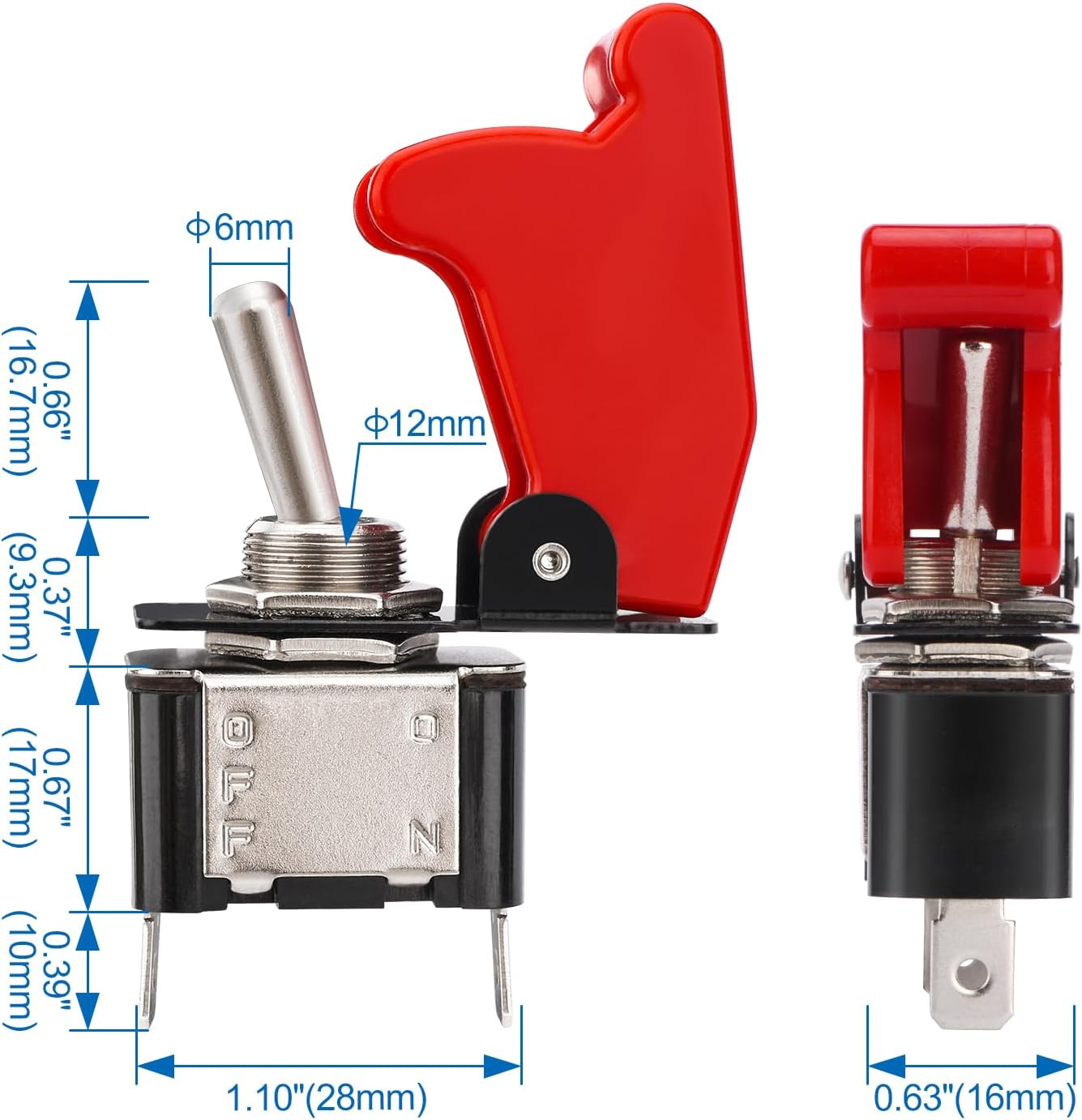 Interruptor palanca 12v 3 pines para autos camiones barcos