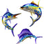 Decoración pared peces metal atún espada tema oceánico