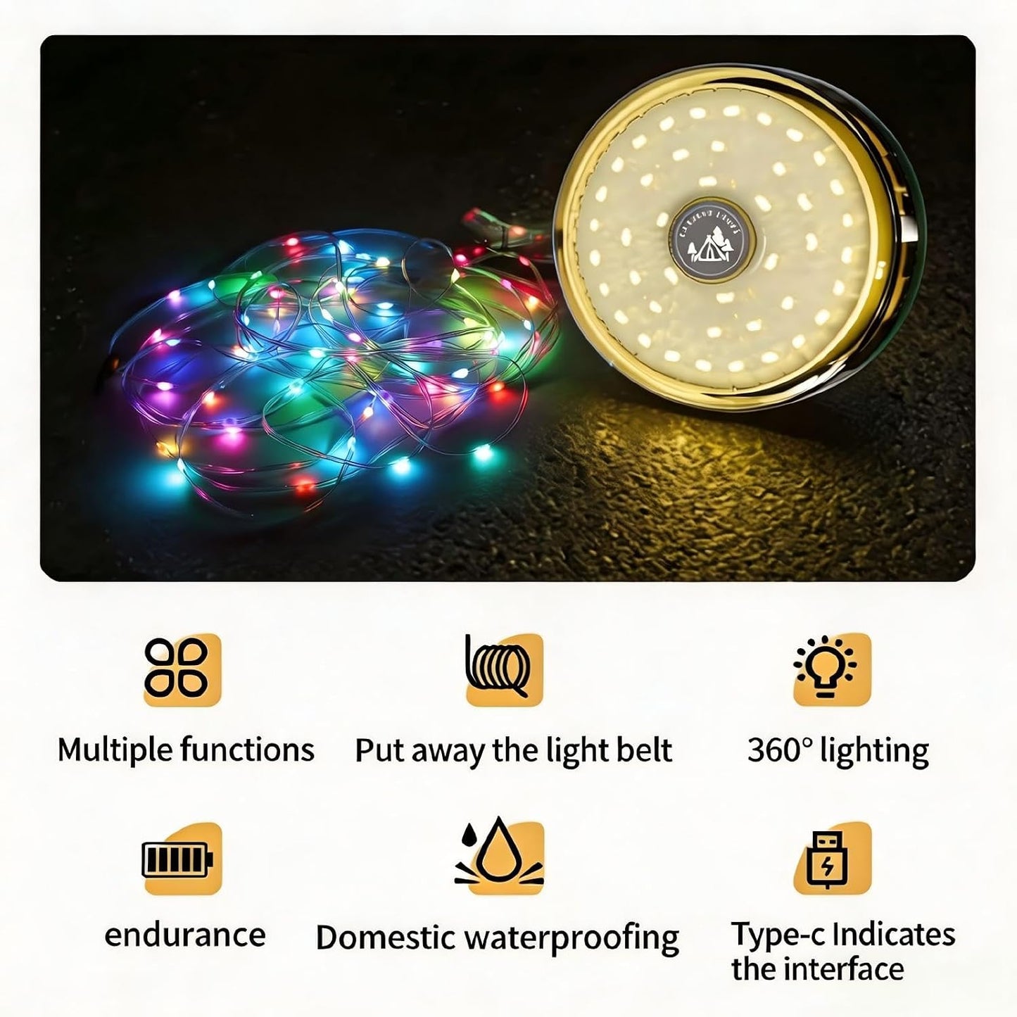 Guirnalda luces RGB retráctiles 13 modos LED