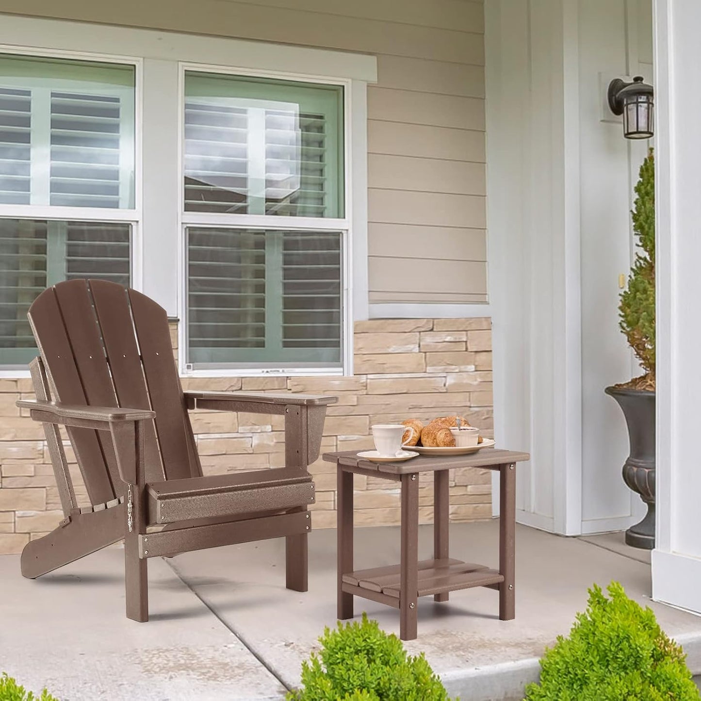Mesa auxiliar Adirondack 2 niveles 16.5" para patio