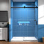 Puerta ducha deslizante vidrio templado 56-60pulg x76pulg negro