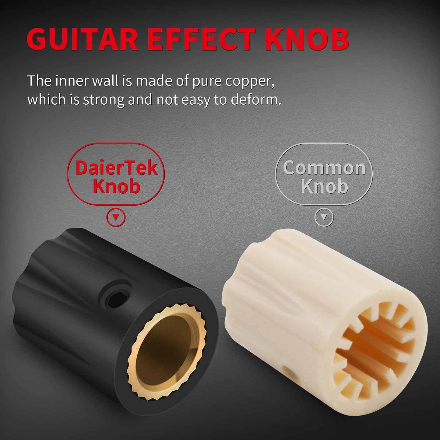 10 Pzas Perilla Eje 1/4 Kit Efecto Guitarra Pedal Negro