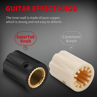 10 Pzas Perilla Eje 1/4 Kit Efecto Guitarra Pedal Negro