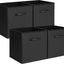 Cubos almacenamiento negro cuero 11" asa plegables set 4