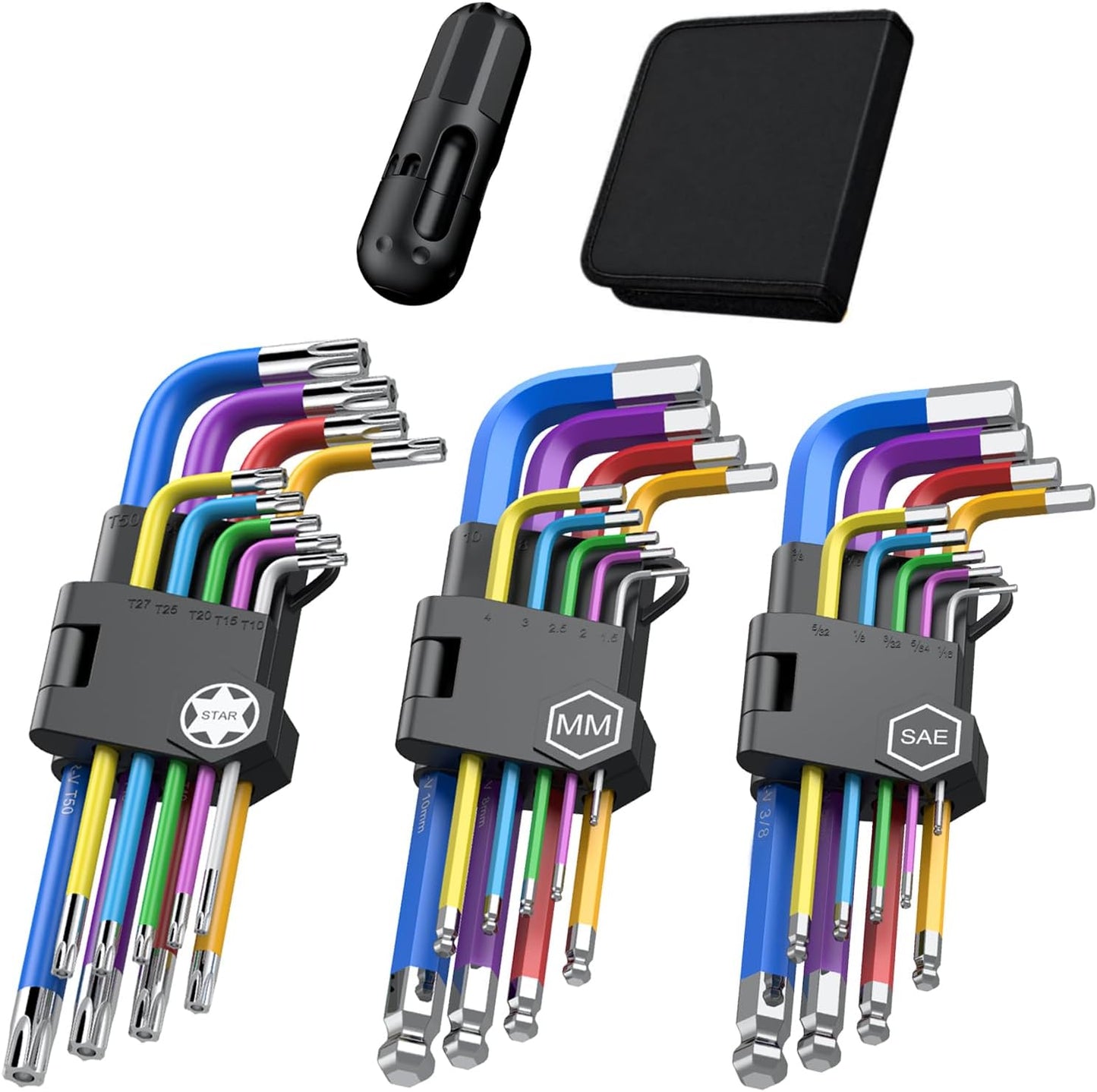 Set 27 llaves Allen y Torx acero cromo vanadio T10-