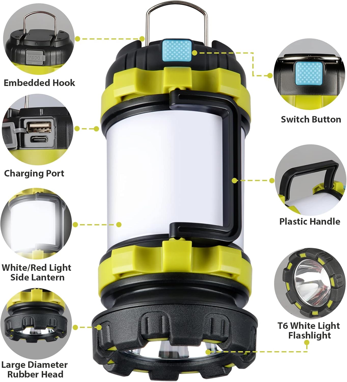 3 Linternas Led Recargables 1000lm 4000mah Impermeable IpX5
