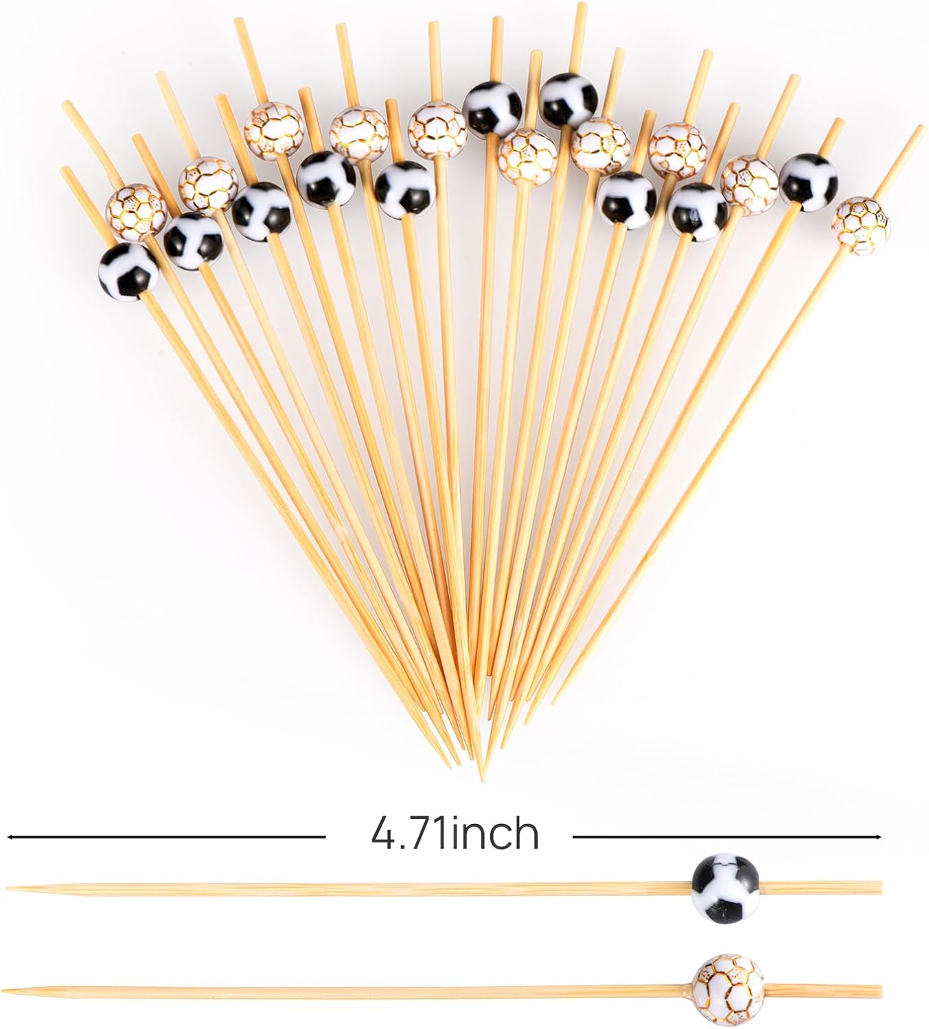 100 Palillos Fútbol 4.7pulg para Aperitivos y Fiestas Dorado
