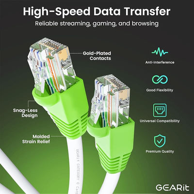Cable Ethernet Cat6 10 Gbps con conectores dorados