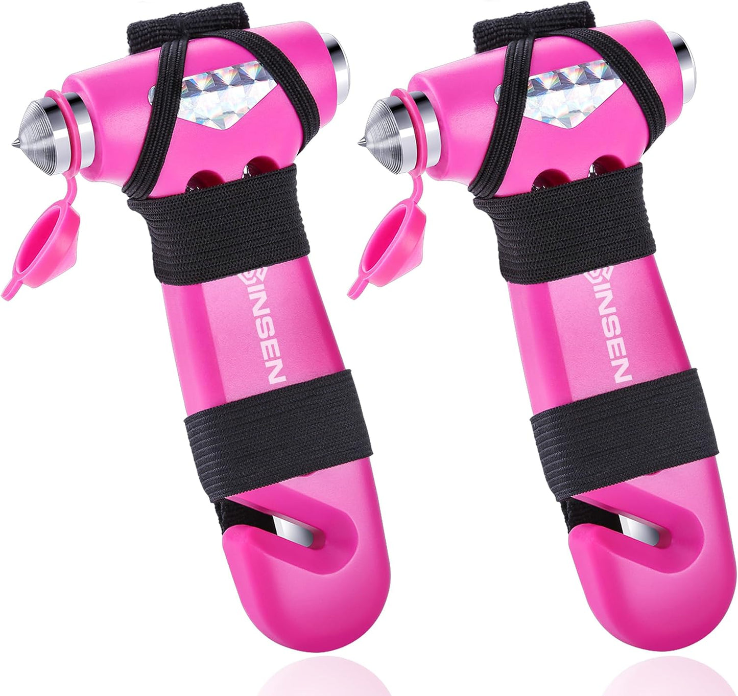 Martillo seguridad automóvil cortador cinturón 3en1 rosa