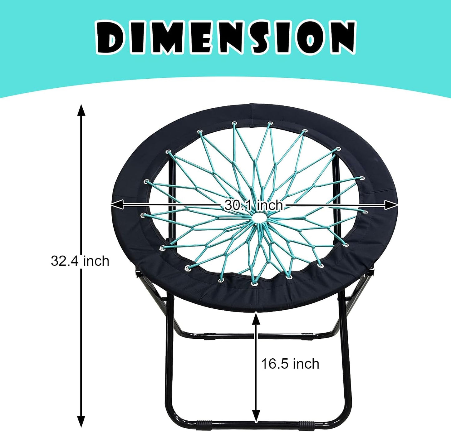 Silla Bungee plegable camping negro