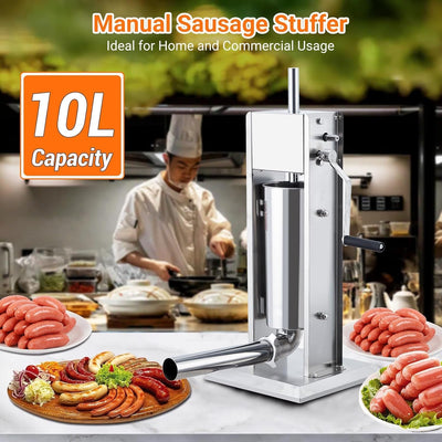 Máquina salchichas acero inox 10L doble velocidad 5 tubos